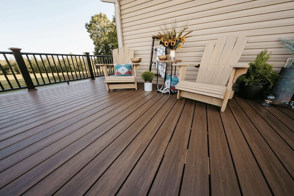 A beautiful deck with 2 chairs - Bristol Pressure Washing (Bristol Driveway Cleaning)