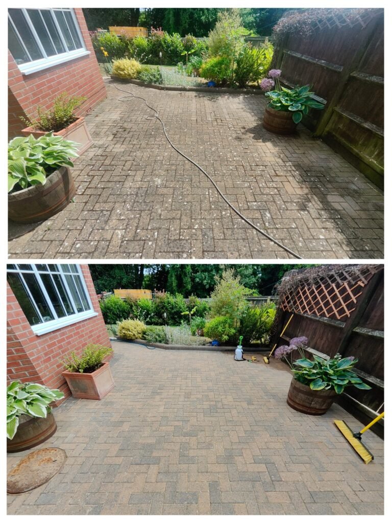 Brick Paving Patio Cleaning in Bristol - Before After Photos