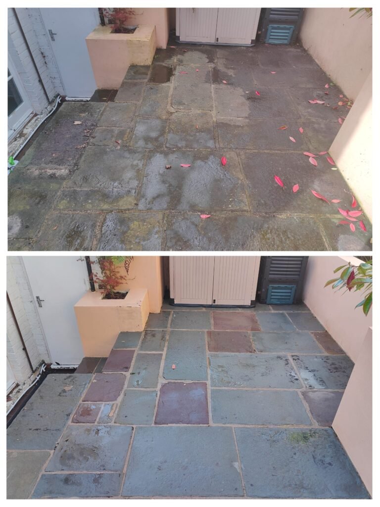 Small Area of Stone Patio Cleaning in Clifton