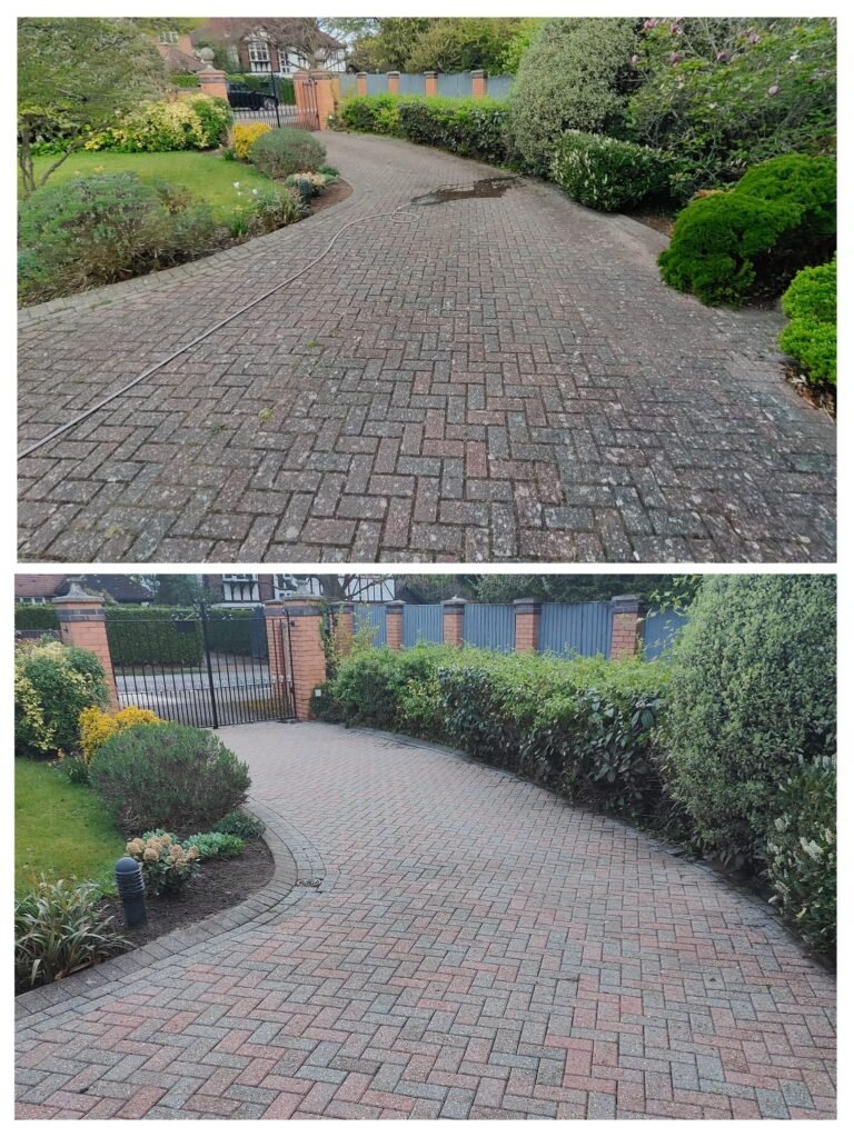 Large driveway pressure washed in henleaze- great results